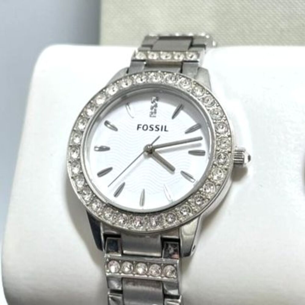 4/$100 Fossil Jesse Three-Hand Stainless Steel Watch ES2362 Silver
